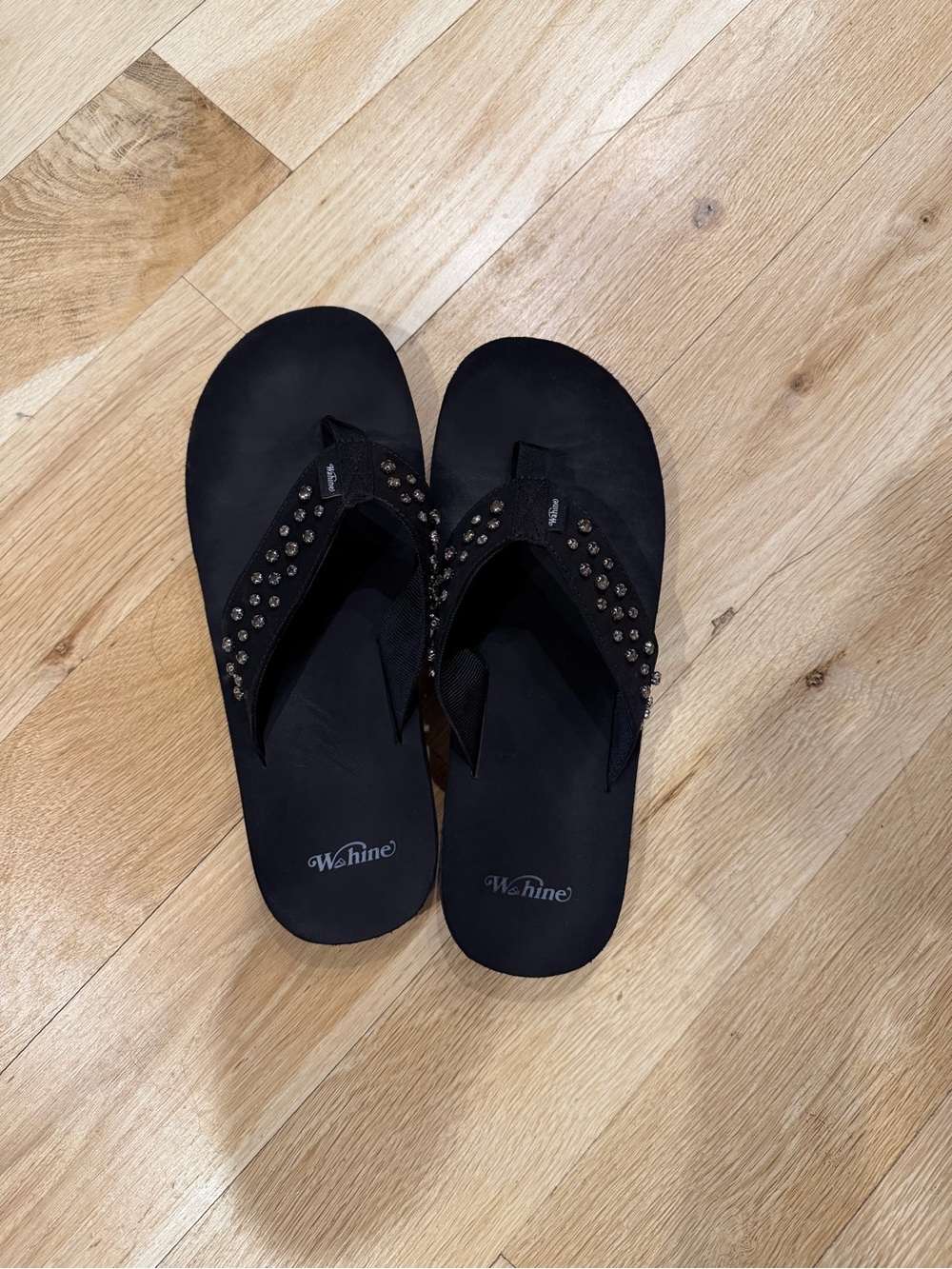 Wahine x Reef Black Studded Flip Flops
